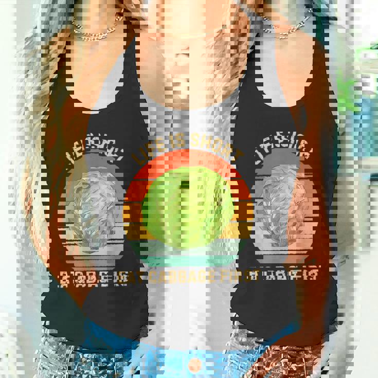 レトロ生活は短い。キャベツはじめてのキャベツ料理好き タンクトップ