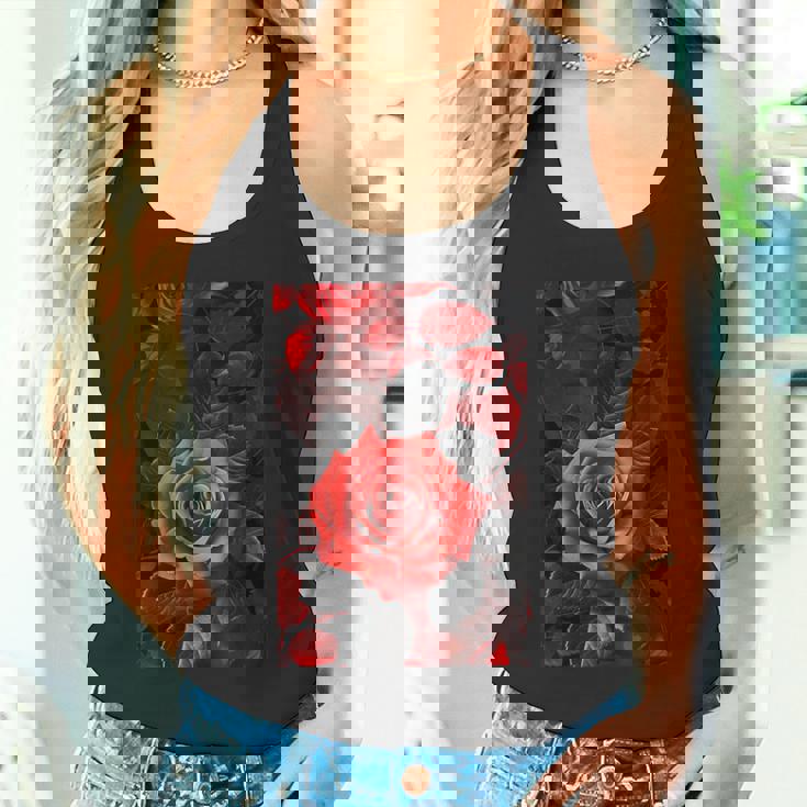 ロマンティックローズ レッド 美的 ゴシックローズ タンクトップ