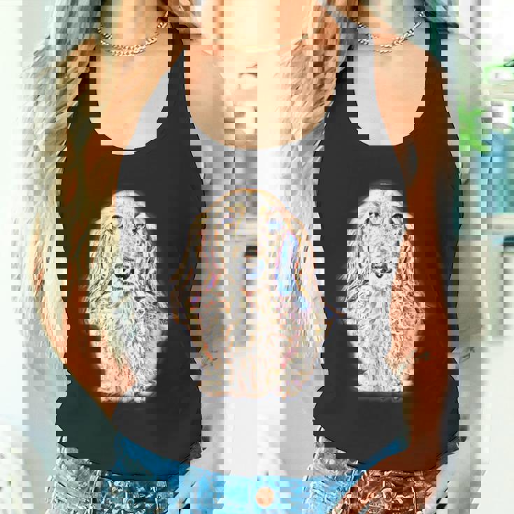 ロングヘア ダックスフンド ギフト かわいい ソーセージ 犬 レディース メンズ タンクトップ