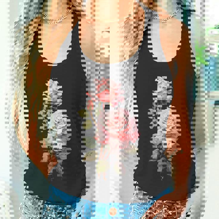 ローズシャツ 美しいピンクのバラとつぼみ タンクトップ