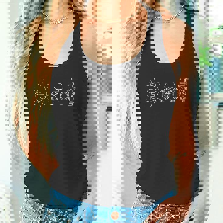 ロードバイク ラインアート 自転車 サイクリング バイカー サイクリスト タンクトップ