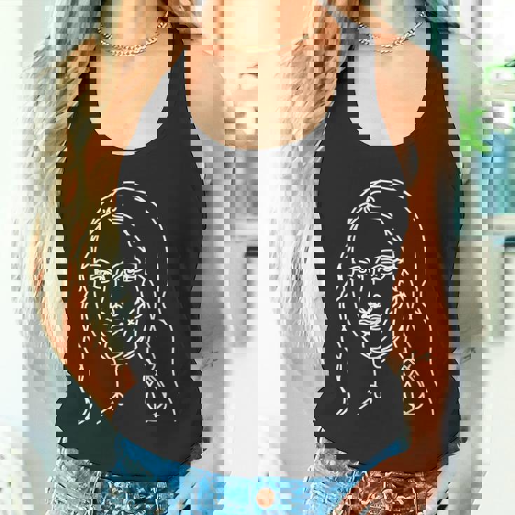 ワンラインアート デッサン ダヴィンチのモナリザ タンクトップ