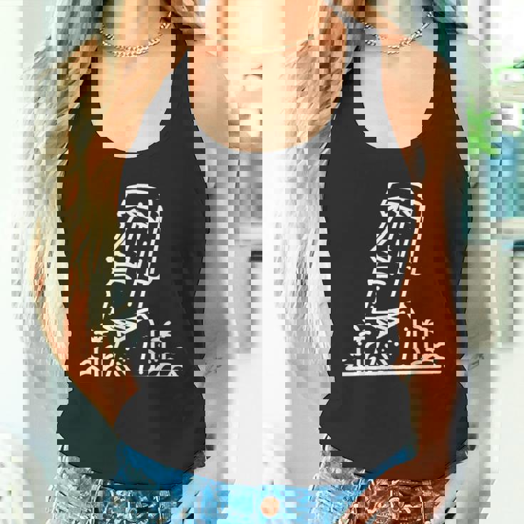 ワンラインアート モアイ像 タンクトップ