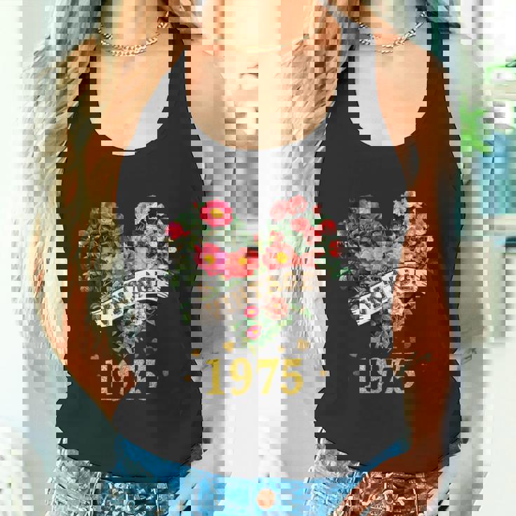 ヴィンテージ 1975年 楽しい かわいい 花柄 花 ラブハート 49歳の誕生日 タンクトップ