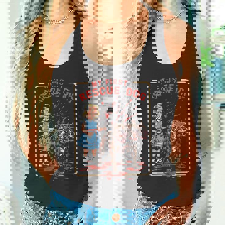 ヴィンテージ ホラー 映画 恋人 レトロ ハロウィン シャツ レスキュー 犬 タンクトップ