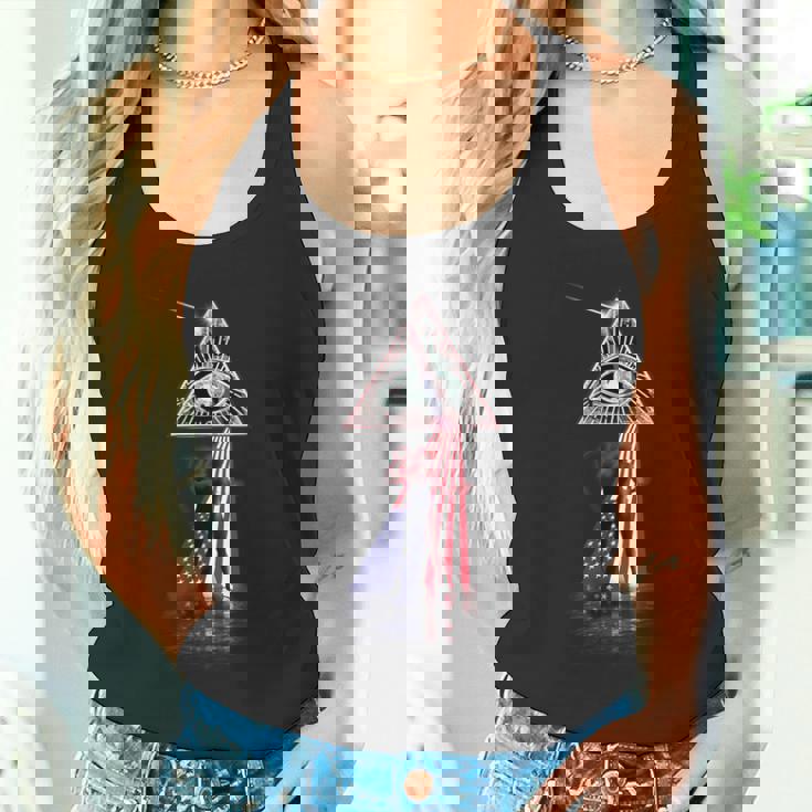 ヴィンテージ レトロ プリズム アメリカ国旗 クラシックギター タンクトップ