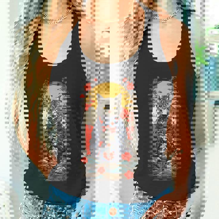 ヴィンテージジャパンの日本酒の猫ポスターデザイン。 タンクトップ