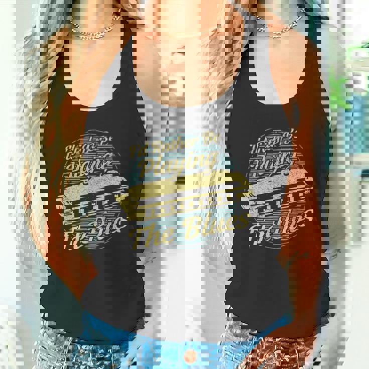 ヴィンテージスタイルの音楽家ハーモニカ ブルース タンクトップ