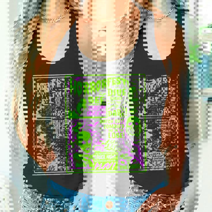 ヴィンテージホラーフェス ハロウィン映画ポスター オールドタイムホラー タンクトップ