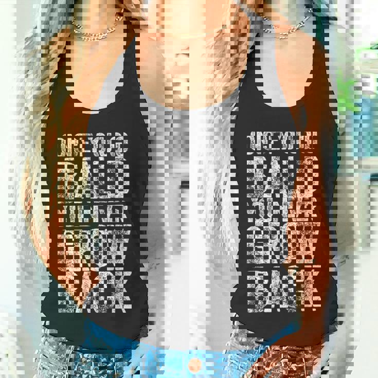 一度ハゲたらまた成長する、面白いハゲメンズ無毛デザイン タンクトップ