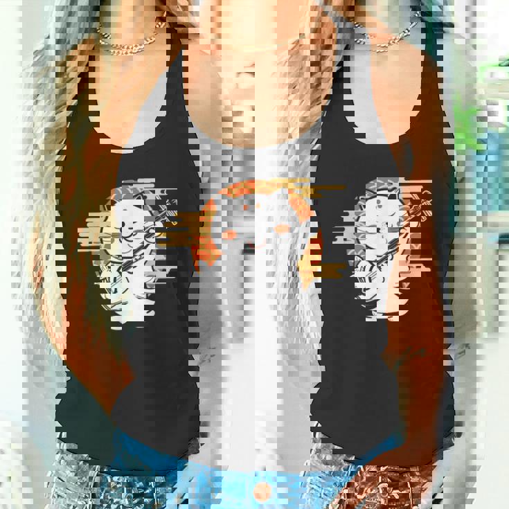 三味線で遊ぶ猫 タンクトップ