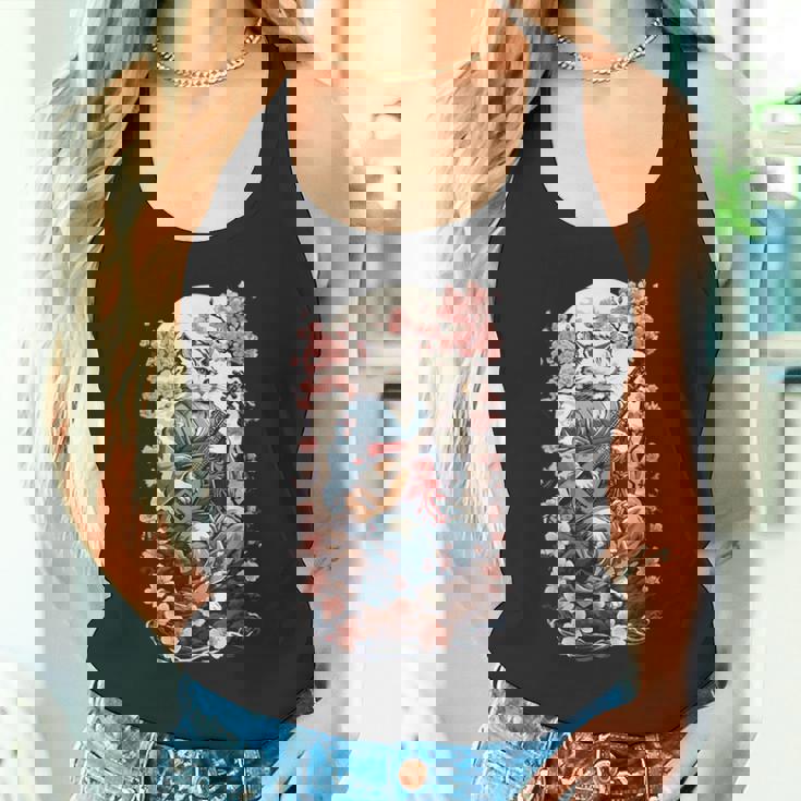 三味線猫 ヴィンテージ 日本 鬼 デザイン タンクトップ