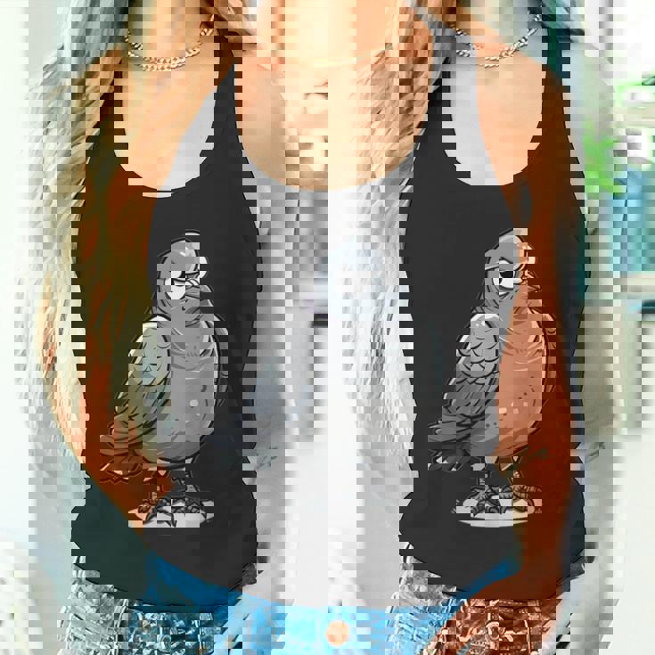 不機嫌そうなピジョン I カートゥーンピジョン タンクトップ