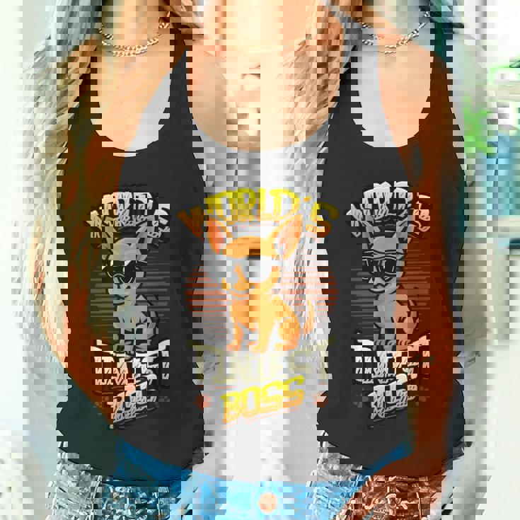 世界で最も小さなボス面白いチワワ タンクトップ