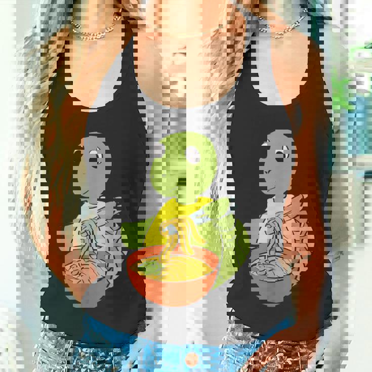 亀がラーメンを食べる 和食 タンクトップ