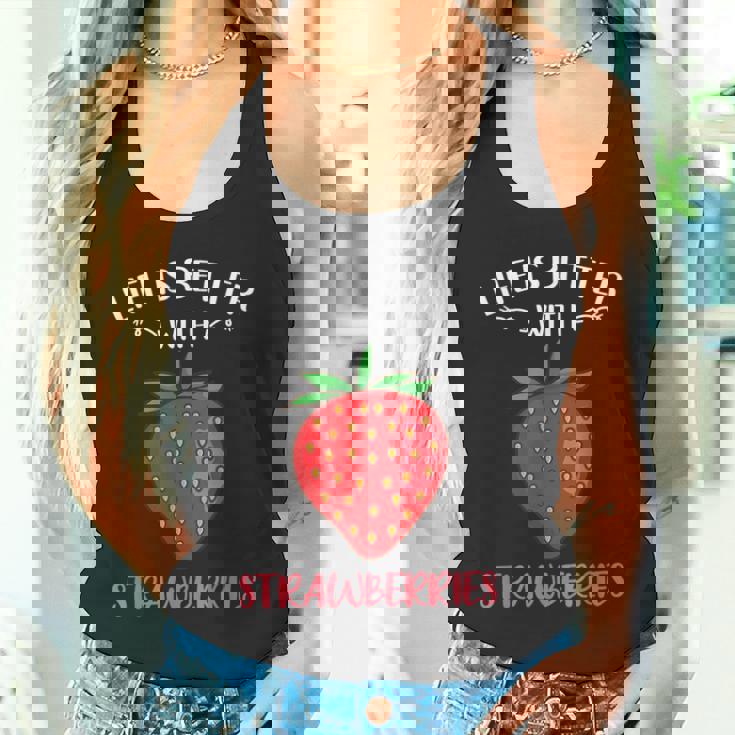 人生はイチゴとベターです タンクトップ