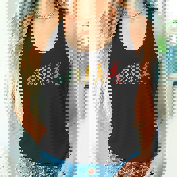 人類の進化 ネタ サッカー サッカー好き サッカーファン サッカー選手 おもしろ サッカー部 レトロ エボリューション タンクトップ