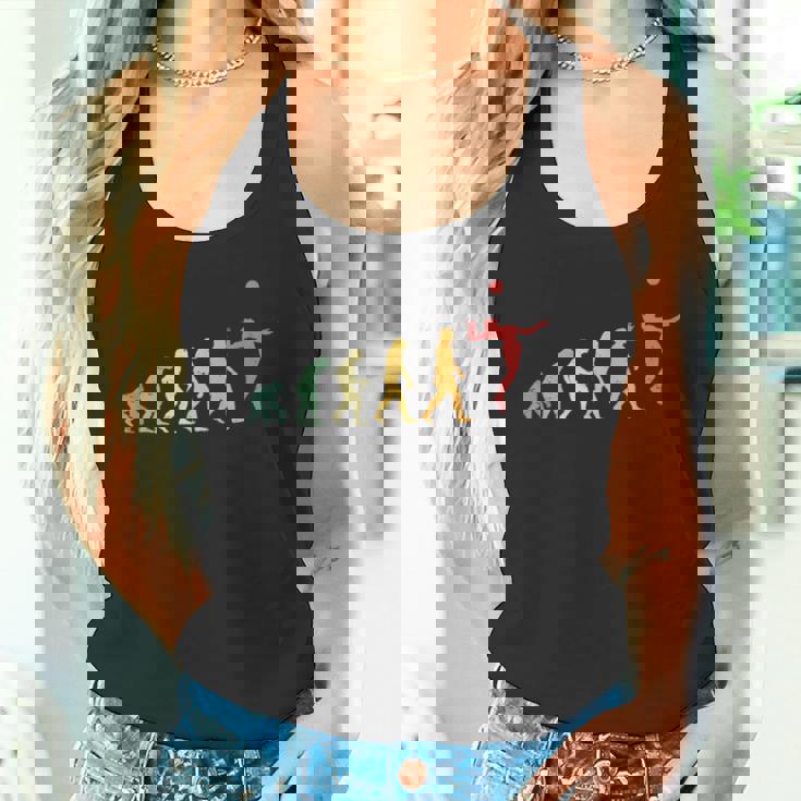 人類の進化 バレーボール バレーボール好き 趣味 おもしろ レトロ サーブ バレーボール部 ビーチバレー バレー好き タンクトップ