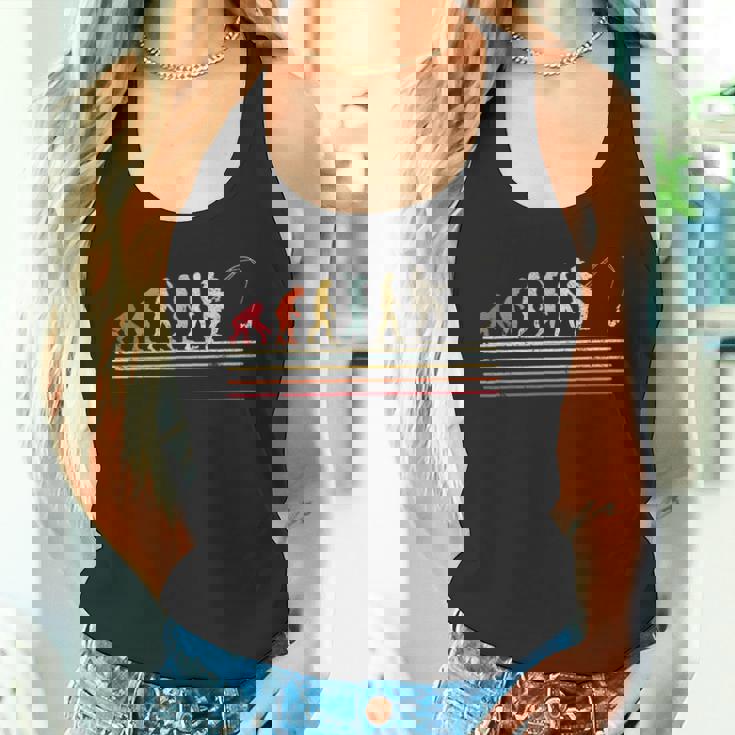 人類の進化 釣り竿 漁師 釣り人 面白い 釣り フィッシング サプライズ おもしろ アイデア 釣り タンクトップ