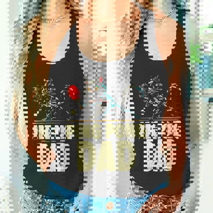 卓球 黒猫パパピンポン 黒猫ピンポン タンクトップ