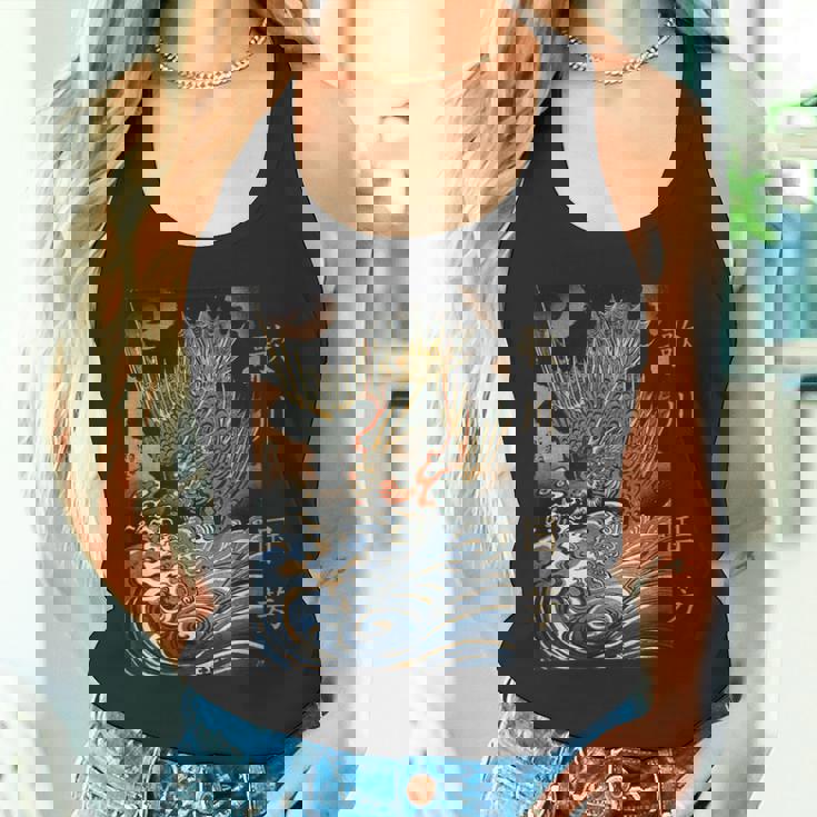 和龍 波 歌川国吉 浮世絵 伝統 タンクトップ