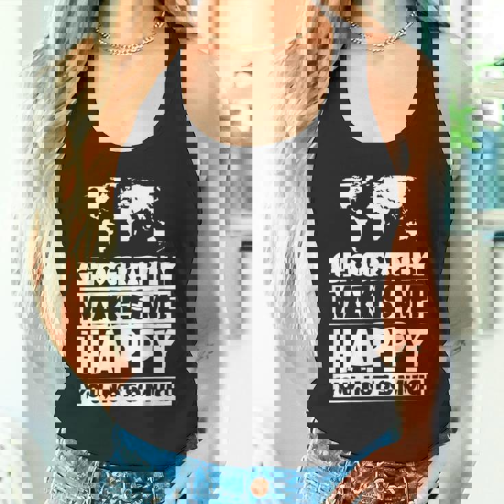 地理の先生への贈り物-面白い地理の恋人のユーモア タンクトップ