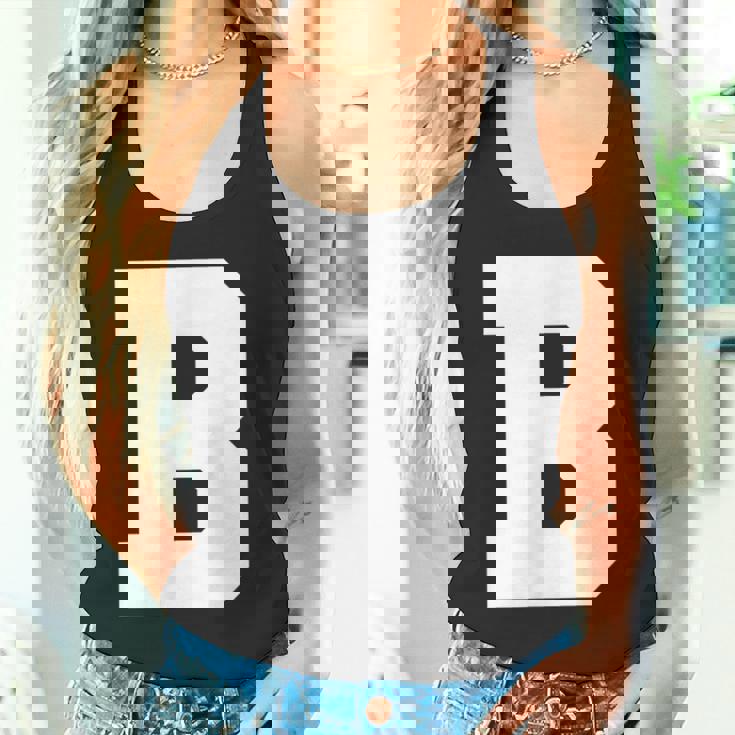 大文字b アルファベットモノグラム イニシャル タンクトップ