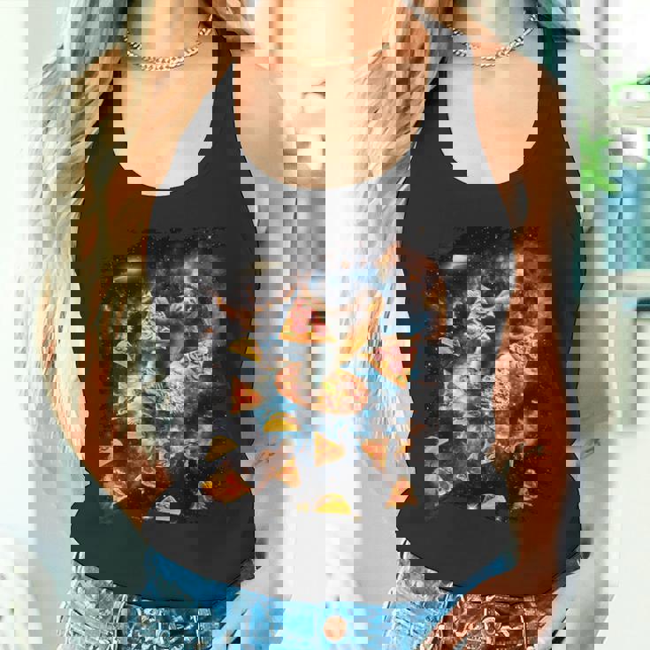 宇宙でピザタコスを食べるギャラクシーナマケモノ タンクトップ