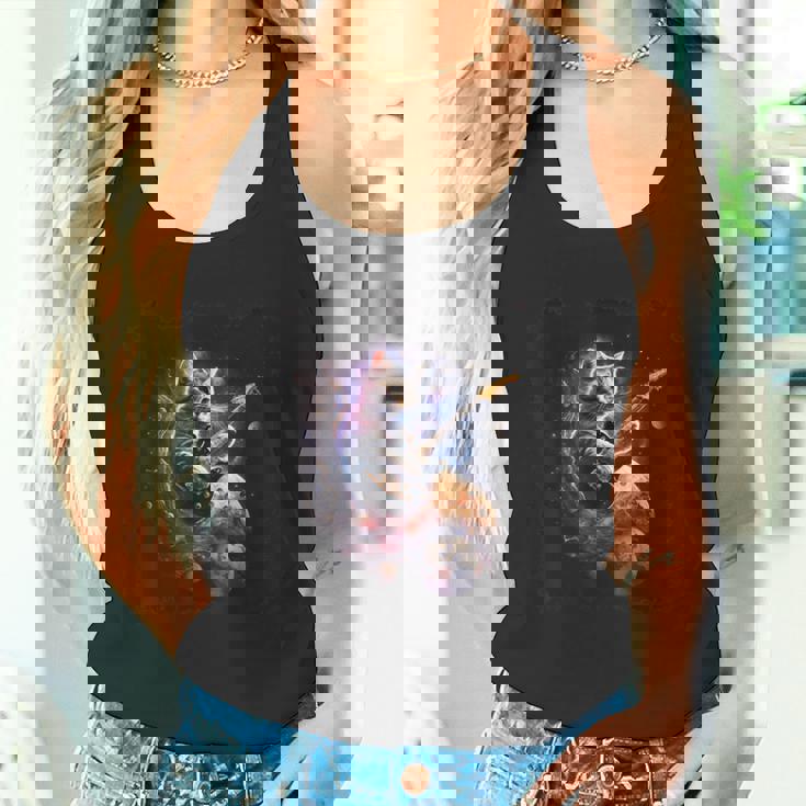 宇宙の猫 スピリット 銀河 ギター サイエンス タンクトップ