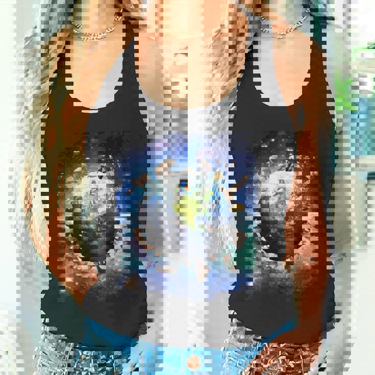 宇宙地球動物グループシーン タンクトップ