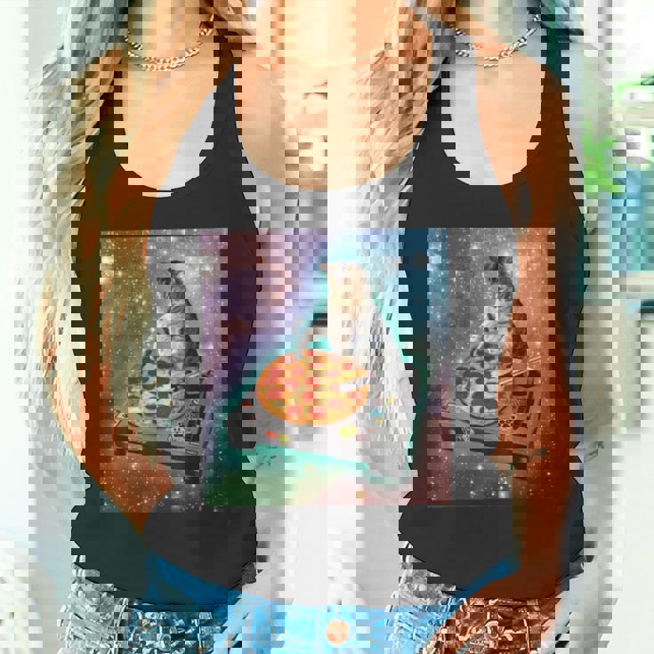 宇宙宇宙 ギャラクシー 宇宙 猫 ピザ Dj 面白い かわいい コズミック タンクトップ