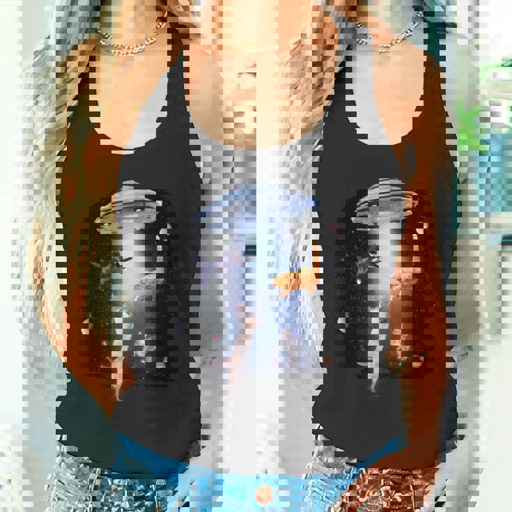 宇宙猫 面白い宇宙猫銀河ufoエイリアンアブダクション タンクトップ