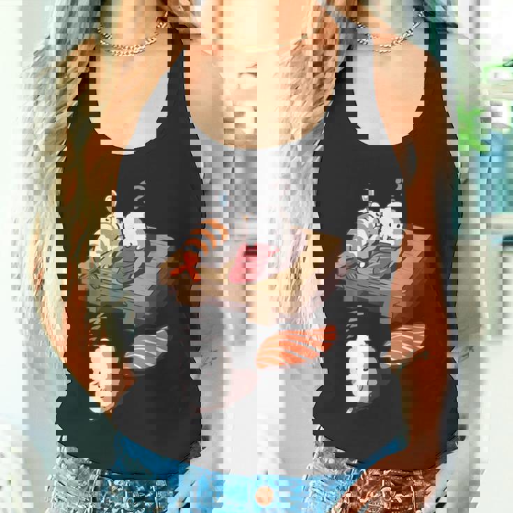 寝ぼける 寿司 すし えび サーモン まぐろ タンクトップ