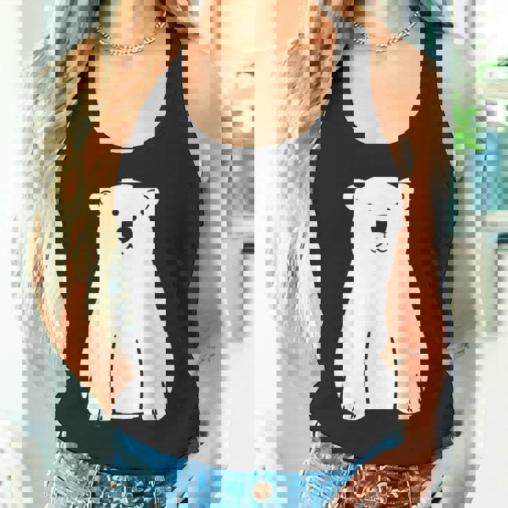 小さなシロクマ かわいいミニマリスト シンプルなシロクマ タンクトップ