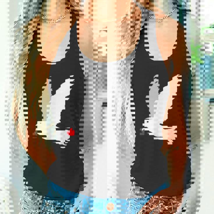 平和への愛を込めた白い鳩 タンクトップ