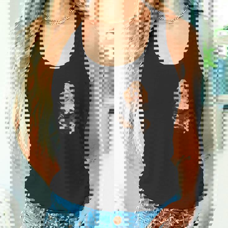 恋人のためのポケットに入った面白いイングリッシュコッカースパニエル タンクトップ