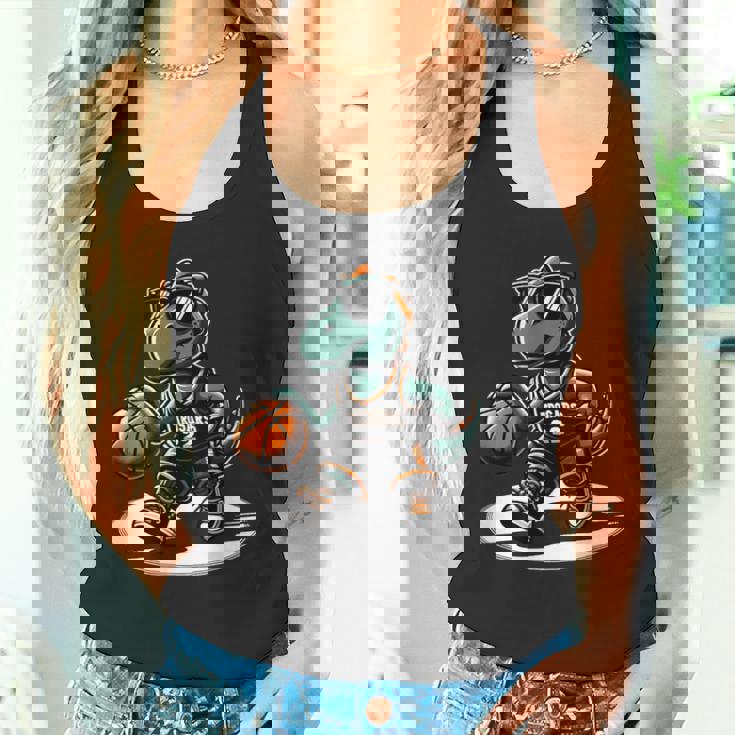 恐竜 バスケットボール T-Rex スポーツプレーヤー コーチ 面白い 男の子向け タンクトップ