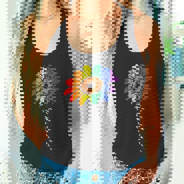 愛のヒマワリ 花柄 Lgbtq レインボーフラッグ ゲイプライド アライ タンクトップ