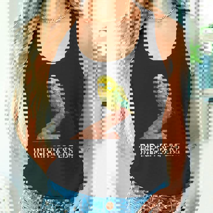 指の上のセキセイインコ 楽しいインコ セキセイインコ 鳥好きのギフト タンクトップ