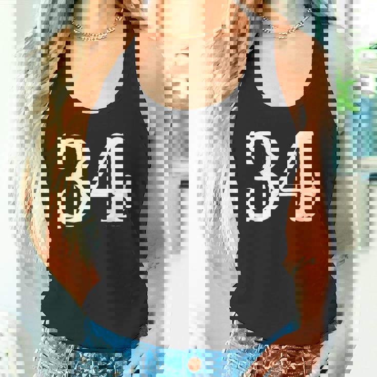 数字 34インチ ホワイト 大 太字 アメリカンウエストスタイル フォント タンクトップ