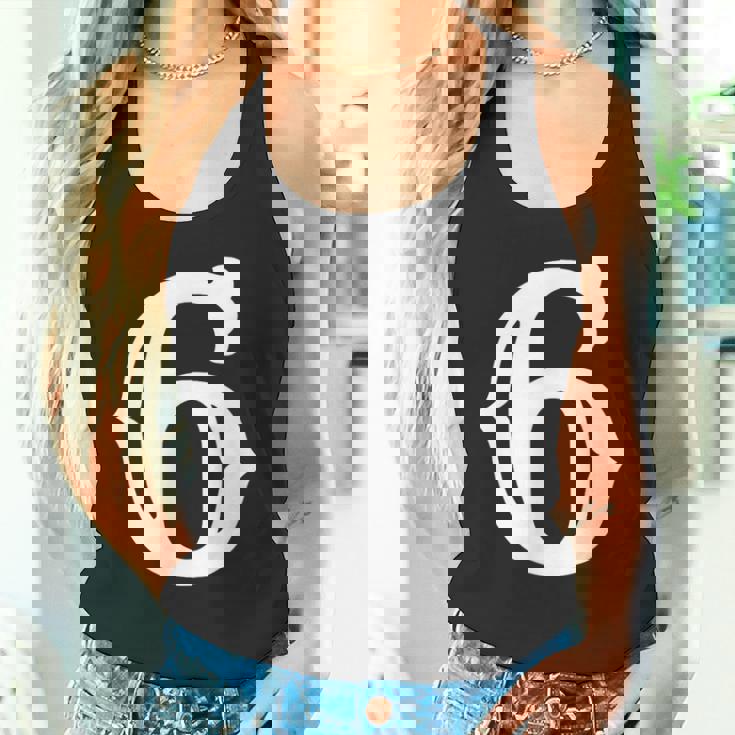 数字 6 インチ 白 大 太字 アメリカ 西部 スタイル フォント タンクトップ