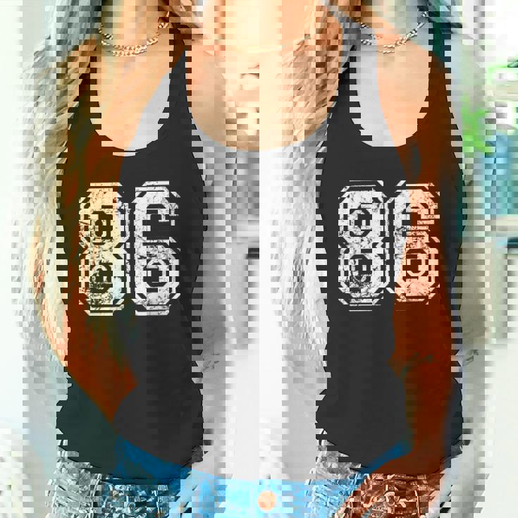 数字 86 ヴィンテージ 1986 誕生日 レトロ ヴィンテージ ルック タンクトップ