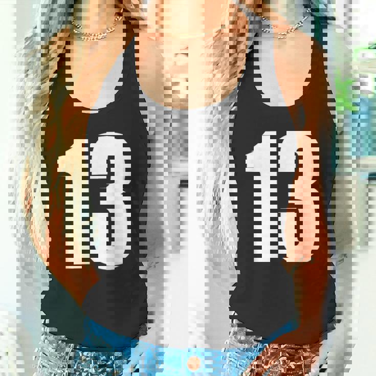 数字 Nhirn 数字 13 プレーン 白 数字 タンクトップ