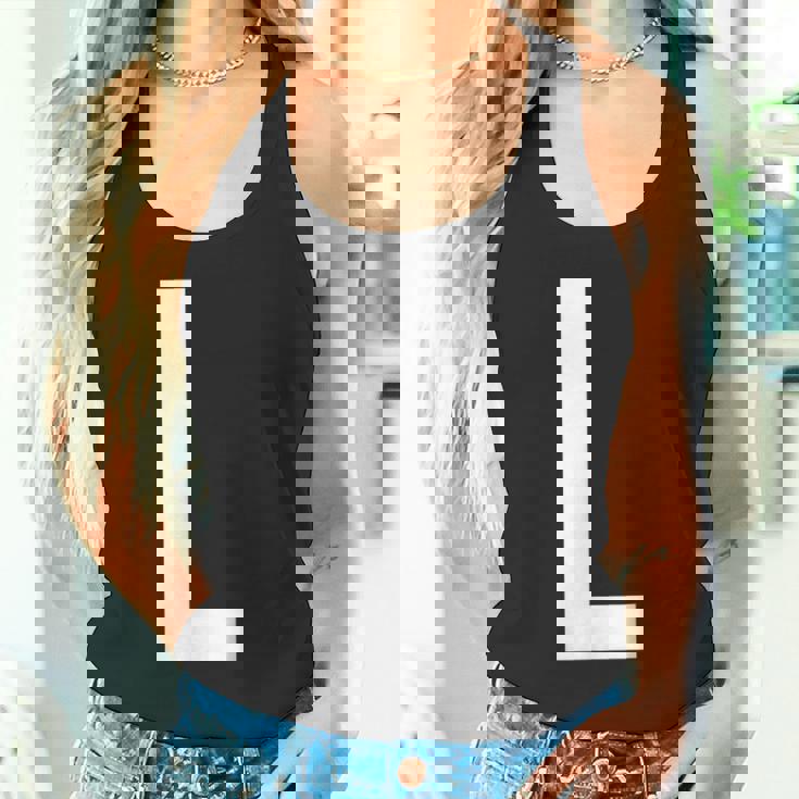 文字l アルファベットモノグラム イニシャル タンクトップ