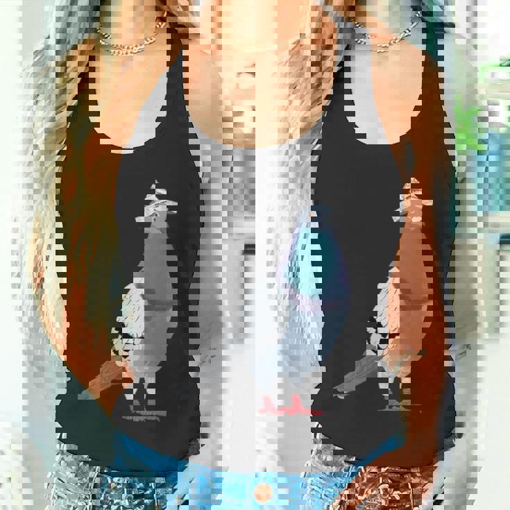 新聞帽子をかぶった鳩 タンクトップ