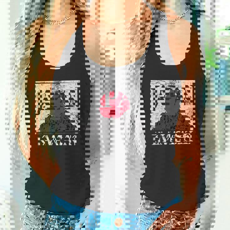 日本 カワサキ 富士山 旗 タンクトップ