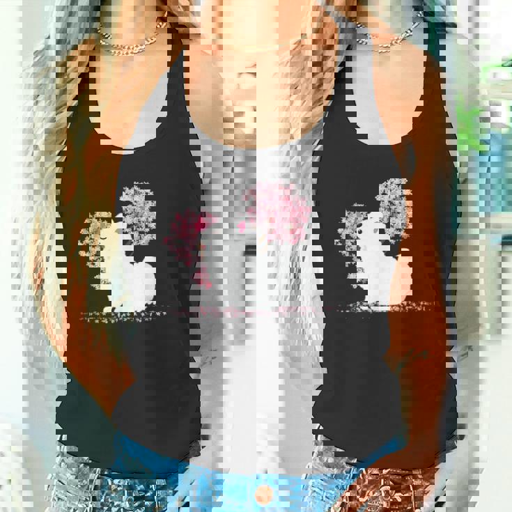 日本のかわいいさくら 桜 ジャパニーズスピッツ犬 タンクトップ