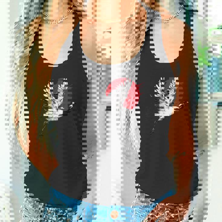 日本のアートフライングクレーンバード タンクトップ