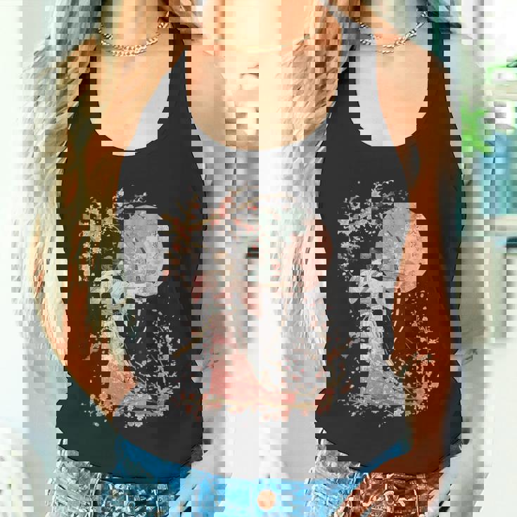 日本の伝統的な弓道アーチェリーアート桜のデザイン。 タンクトップ