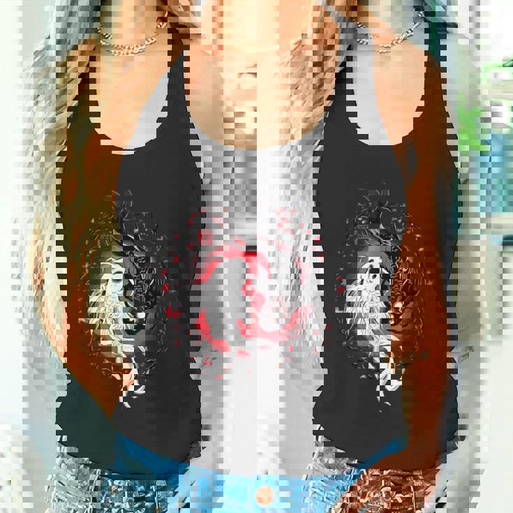 日本の陰陽鯉のアート。 タンクトップ